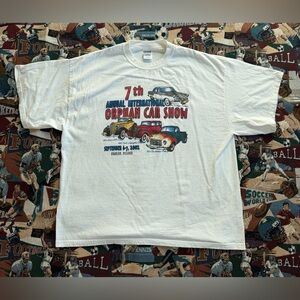 Vintage 2002 Men’s Gildan Branson Missouri Car Show White Graphic T-Shirt